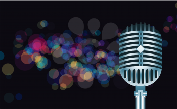 Royalty Free Clipart Image of a Microphone Background