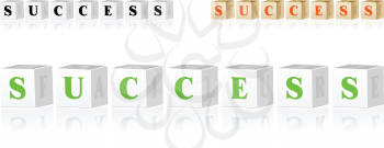 Royalty Free Clipart Image of Blocks Spelling Success