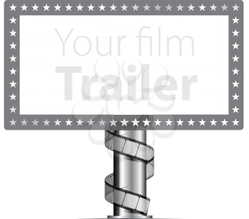 Royalty Free Clipart Image of a Marquee With a Film Strip