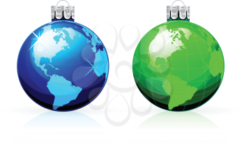 Royalty Free Clipart Image of Globe Ornaments