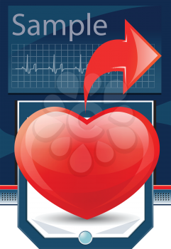 Royalty Free Clipart Image of a Heart Cardiogram