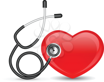 Royalty Free Clipart Image of a Stethoscope and Heart