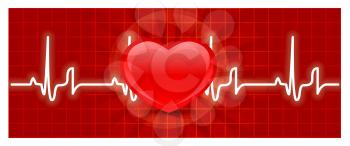 Royalty Free Clipart Image of a Heart Monitor