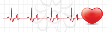 Royalty Free Clipart Image of a Heart Monitor