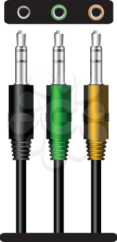 Royalty Free Clipart Image of Stereo Plugs