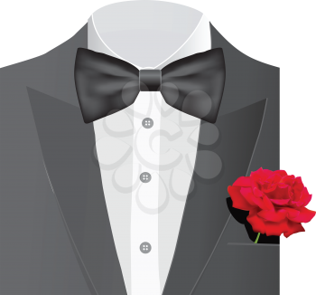 Royalty Free Clipart Image of a Suit With a Carnation