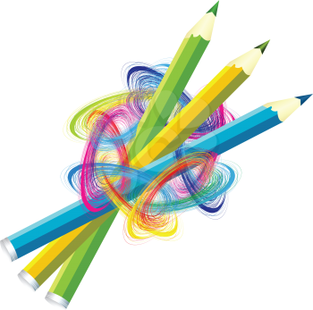 Royalty Free Clipart Image of Coloured Pencils