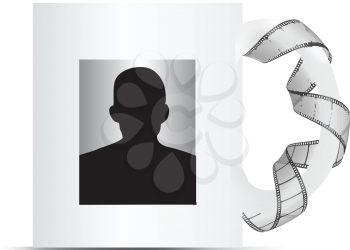 Royalty Free Clipart Image of a Silhouette of a Person in a Frame With Negatives Around It