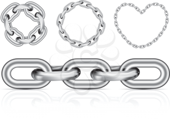 Royalty Free Clipart Image of Metal Chain Parts