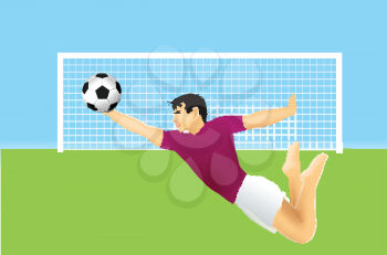 Royalty Free Clipart Image of a Soccer Goalie