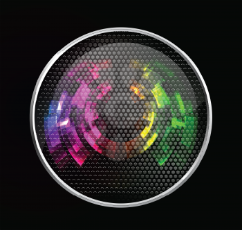 Royalty Free Clipart Image of a Speaker With Glowing Lights