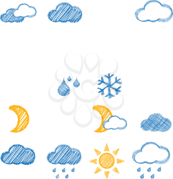 Royalty Free Clipart Image of Weather Doodles