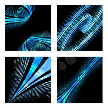 Set of abstract technology wave background. Vector illustration