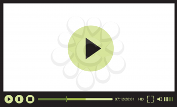 Video player for web, vector illustration on white