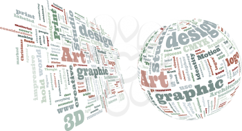 Graphic design studio. Trendy print concept word cloud