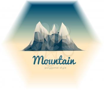 Beautiful mountain landscape. Low-poly style vector illustration
