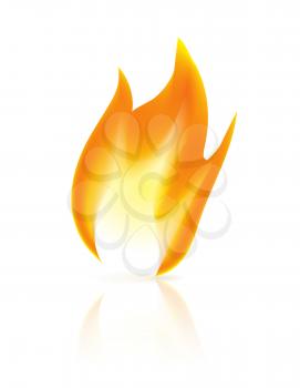 Fire icon on white background. Vector illustration