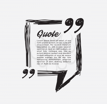 Drawn quotes and a frame. Vector illustration