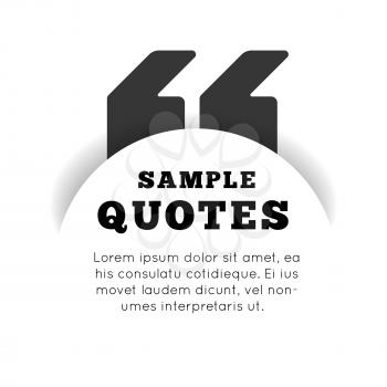 Quote blank template on white background. Vector illustration