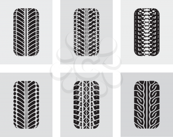 Tires in the front. Vector illustration on a colored background