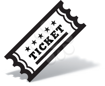 Vector Vintage Ticket Icon on white background