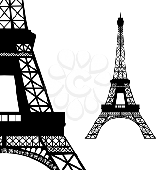 Eiffel tower in Paris. Vector illustration on white