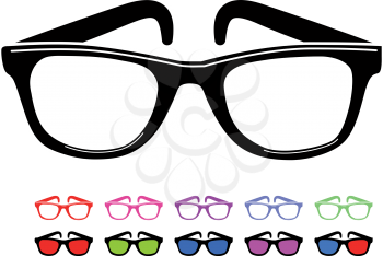 Sunglasses icon in disco style. Vector illustration on white background
