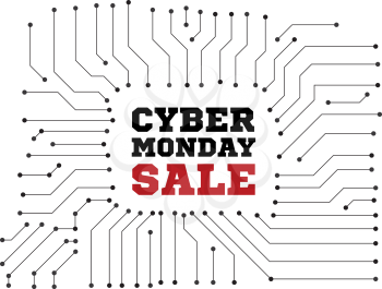 Cyber monday sale. Vector illustration on white background