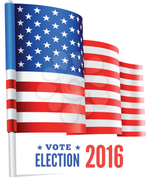 Presidential election in USA. Vector illustration with flag