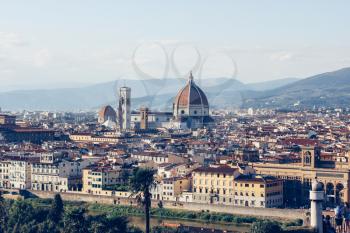 Florence, Italy, Cityscape of with the Cathedral and bell tower