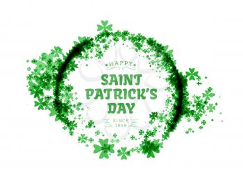 St Patricks day. Vector background vector illustration with clover leaves on white background