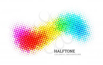 Abstract colorful halftone background. Spectrum wave. Vector illustration