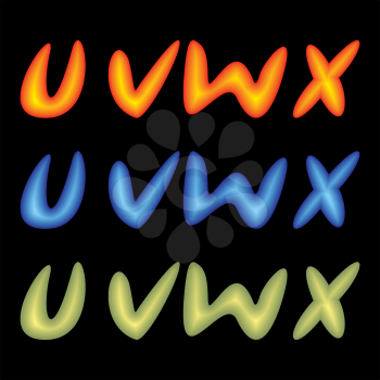 Letters UVWX.