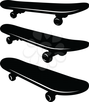 Skateboard silhouettes. Sport equipment