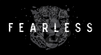 Slogan with leopard head vector illustration for t-shirt design
