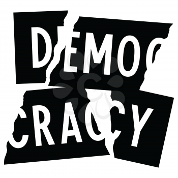 destroyed democracy slogan t-shirt design