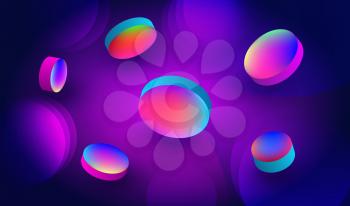 Futuristic Arts. Colorful Background with Fluidity Objects for Creative Trending Banners, Posters and Templates. 3D Elements. Circle Shapes. Fluid Design. Liquid  Style. EPS10 Vector Illustration.