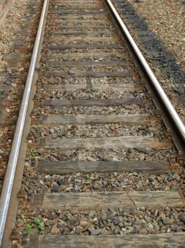 Detail of Railway railroad tracks for trains