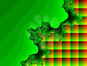 Green abstract fractal illustration useful as a background