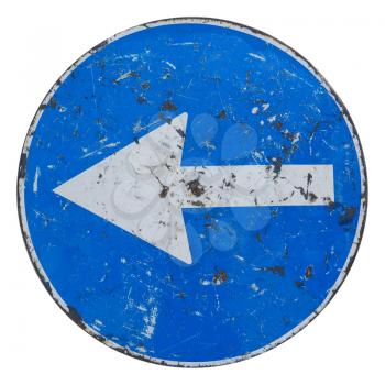 Regulatory signs, Keep left traffic sign isolated over white background