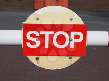 Warning signs,  Stop traffic sign in white over red