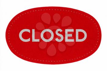 Red closed sign isolated over white background