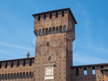 Castello Sforzesco meaning Sforza Castle in Milan Italy