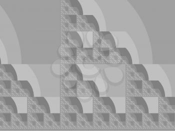 Greyscale abstract fractal illustration useful as a background