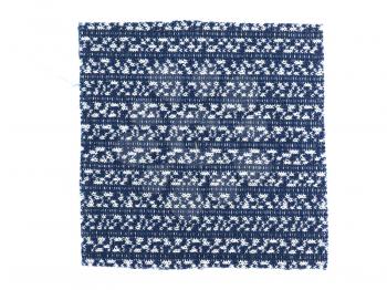 Blue fabric swatch over white background