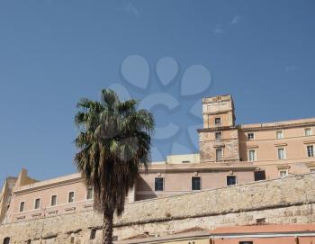 Castello quarter aka Casteddu e susu (meaning Upper Castle in Sard) old medieval town city centre in Cagliari, Italy