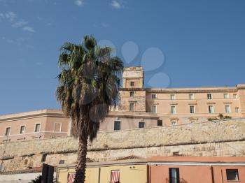 Castello quarter aka Casteddu e susu (meaning Upper Castle in Sard) old medieval town city centre in Cagliari, Italy
