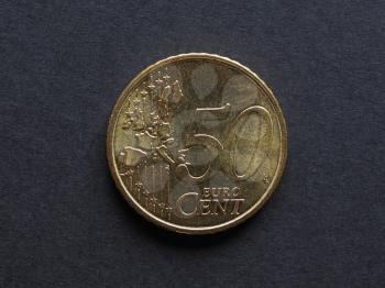 Fifty Cent Euro coin currency of the European Union
