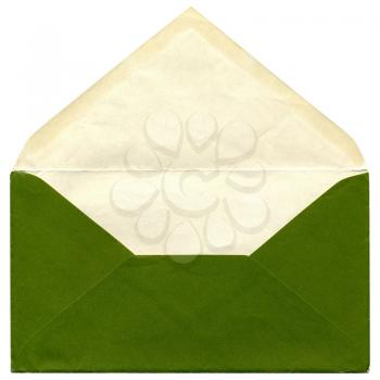 Green letter envelope isolated over white background
