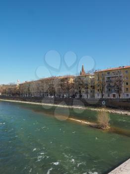 View of River Adige in Verona, Italy